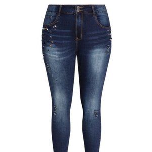 NWT City Chic Harley Dazzle Skinny Jeans Sz. 14